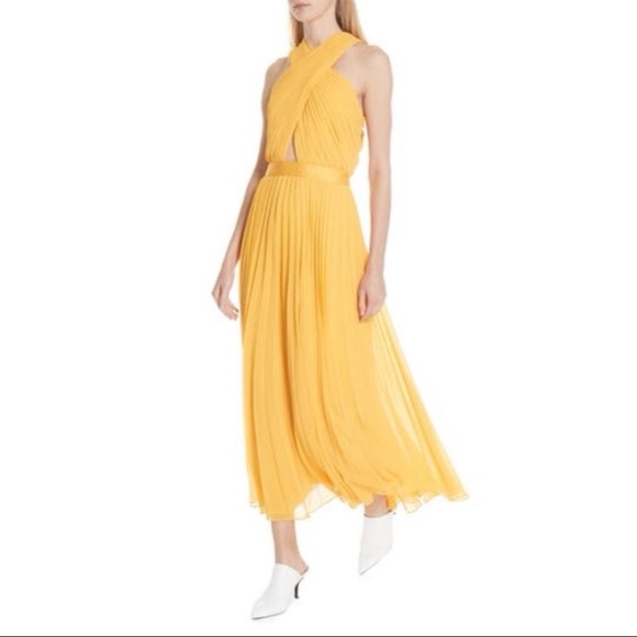 JOIE Elenita Pleated Chiffon Maxi Dress Yellow - 0 - Picture 6 of 12